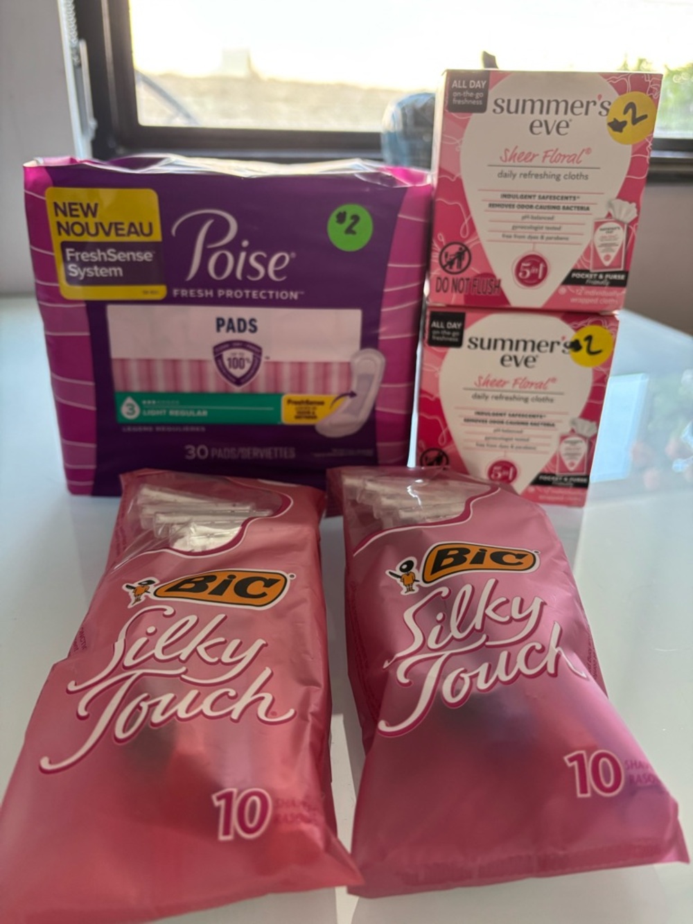 BIC Silky Touch Disposable Razors + Feminine Care Bundle